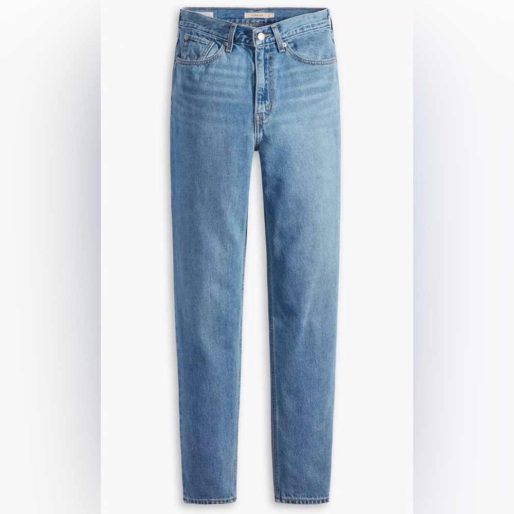 WOMENS LEVI’S HIGH WAISTED MOM JEAN IN A LIGHT WASH BLUE DENIM 80’s VIBE SIZE 25 - Picture 5 of 16